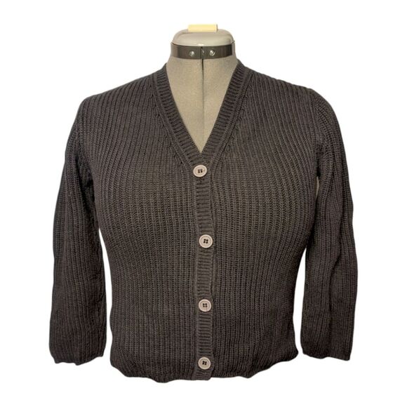 Kids Le Petite Germain Paris Navy Blue Cable Knit Sweater Cardigan, Size 10 - Picture 1 of 9